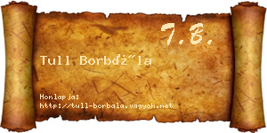 Tull Borbála névjegykártya
